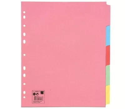 5 X 5 Part A4 Ring Binder File Index Dividers Punched Subject Cards Extra Wide • £4.99