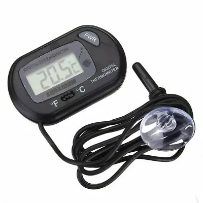 LCD Digital Thermometer Aquarium Fish Tank Vivarium Water Marine Probe UK Seller • £3.39