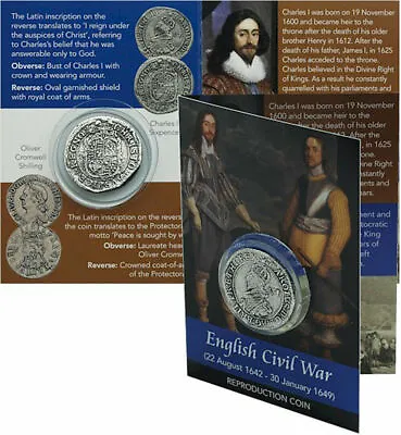 English Civil War Pewter Coin Pack Oliver Cromwell Shilling • £5.55