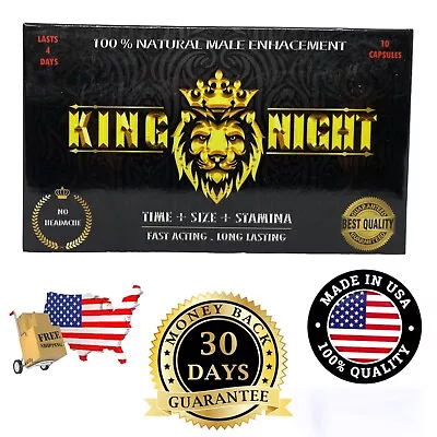 King Night 10 Pack Male Enhancement Sex Pills Natural Energy Testo Booster • $22.99