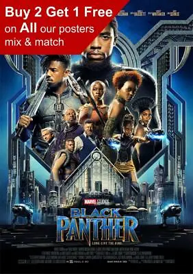 Marvel Black Panther Movie Poster A5 A4 A3 A2 A1 • £1.49