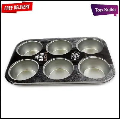 6 Deep Cup Non Stick Muffin Fairy Cake Baking Tray Tin Yorkshire Pudding Pies 1 • £9.79