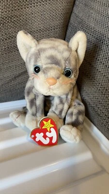£2 • Buy Ty Beanie Babies Silver The Cat P.e. Pellets