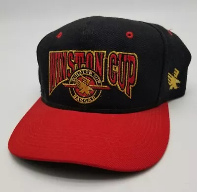 Winston Cup Racing NASCAR Red Black Vintage Baseball Hat Wool Blend Snapback 90s • $22.39