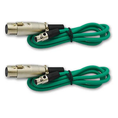 2Mini XLR Female Plug To Normal XLR 3-Pin Audio Microphone Shielded Cable Cord  • $106.19