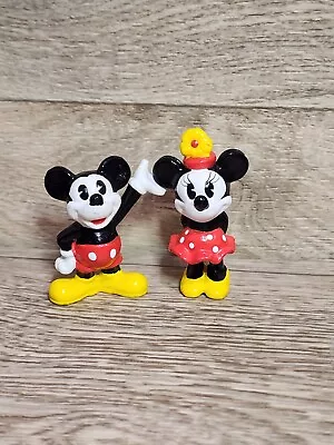 2 Vintage Disney Mickey And Minnie Mouse 2  PVC Cake Topper Figures • $24.95