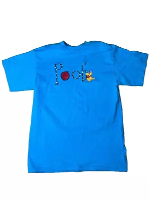 Vintage Winnie The Pooh Embroidered T Shirt Teal Women's Size Large READ • $19.99