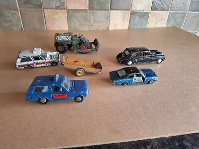 Five Various Dinky Toys All Very Play Worn Including Range Rover & Farm Trailer • £5