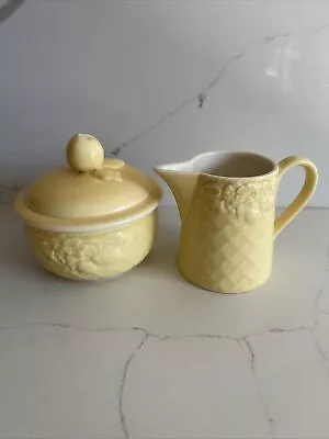 Villeroy & Boch ~ Piemont Estivo ~ Creamer And Sugar Bowl With Lid ~ Mint! • $48