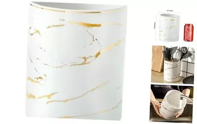  Utensil Holder Large Kitchen Utensil Holder Organizer For Golden Marble White • $39.63