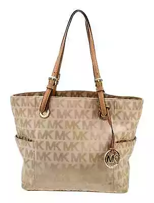 Michael Kors Jet Set Travel Top Zip Signature Monogram Tote Handbag For Women • $37