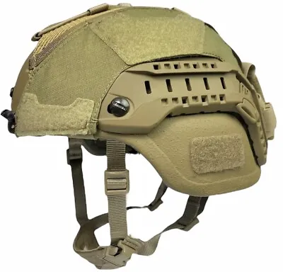 Large COYOTE BROWN ACH MICH ECH HELMET COVER W/ COUNTERWEIGHT POUCH HYBRID MESH • $49.99