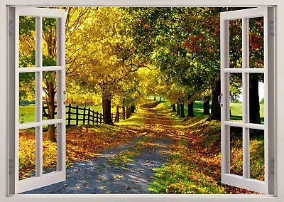 English Country Lane Through Window View Seascape Canvas Print Wall Art Picture • £24.99