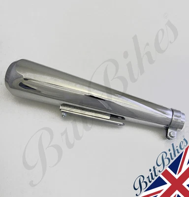 £62.99 • Buy Universal 17 Chrome Unbaffled Shorty Megaphone Motorbike Exhaust Silencer Custom