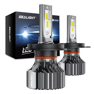 2x SEALIGHT H4/9003/HB2 60W 6500K White IP67 LED Headlight Bulbs High L/Beam • $34.03