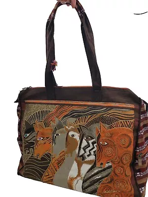 Laurel Burch Wild Horses Moroccan Mares Large Weekender Tote Bag Duffle • $48.50