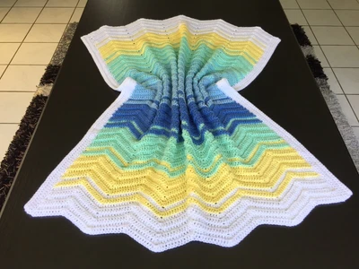 $33 • Buy Handmade Crochet Baby Ripple Blanket Bassinet Car Cot Floor Pram 100cmx80cm