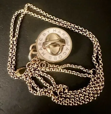 Marc Jacobs Quartz Gold Tone Case  White Dial Pendant New Batter Ladies Necklace • $80.76