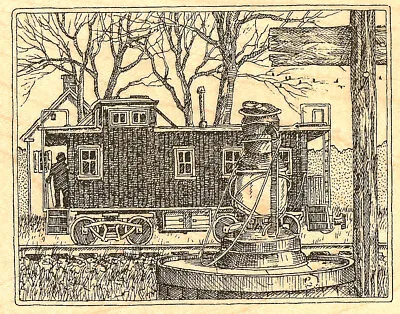 Train Station Scene Wood Mounted Rubber Stamp Impression Obsession H1869 NEW • $21.16
