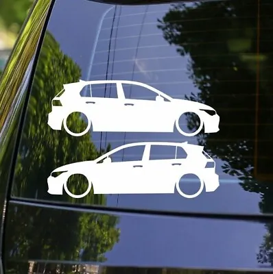 2x Lowered Car Silhouette Decal Stickers For Volkswagen VW Golf MK8 GTI GT • $8.99