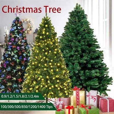 Fibre Optic Pre Lit Christmas Tree 4/5/6/7FT W/ LED Star Lights Xmas Tree Decor • $8.66