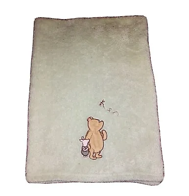 Disney Classic Pooh Winnie The Pooh Sage Green Baby Blanket Pooh With Piglet • $29.99
