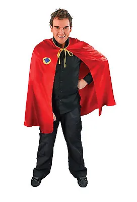 Mens Ladies Super Hero Red Cape Halloween Fancy Dress Costume • £14.95