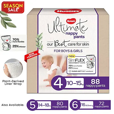 $79.13 • Buy Huggies Baby Dry Overnight 12hr Nappies Pants Unisex Diapers Sizes 4 5 6 10-18kg