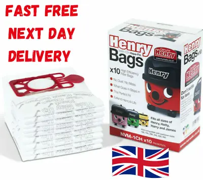 £15.99 • Buy Henry Hoover Bags Hepaflo NVM-1CH 907075 Numatic Hetty James Harry Pack Of 10, 5