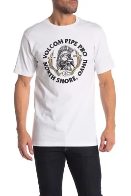 Volcom Men's S Short Sleeve T-Shirt White Pipe Pro Hawaii Banzai Pipeline Seal • $17.90