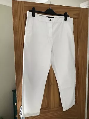 M&S White Ladies Trousers Size 16  • £5