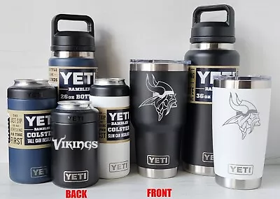 Minnesota Vikings YETI Laser Engraved Tumblers Can Colsters And Bottles 2-side • $79.99