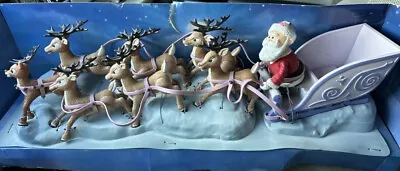 Nrfb Larger Set Vintage Rare 2003 Rudolph Memory Lane Santas Sleigh & Reindeer • $375