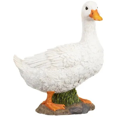 Stylish Resin White Duck Perfect Garden Ornament For Adding Countryside Charm • £19.95