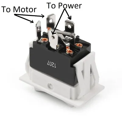 Motor Reversing Rocker Switch MOMENTARY Both Sides (ON) OFF (ON) • $15.25