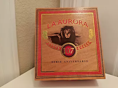 Vintage La Aurora 107 Empty Wooden Hinged Cigar Box With Latch • $10