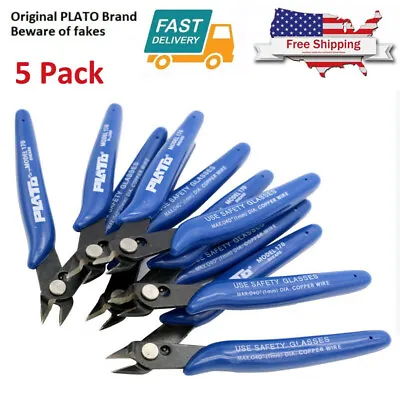 5PCS Pack Plato Model 170 5  Small Wire Nipper Flush Diagonal Side Cutter Pliers • $13.45