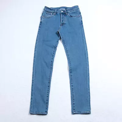 H&M &Denim Jeans Womens 27 - 24x26 Skinny Button Fly Med Blue Wash Denim • $24