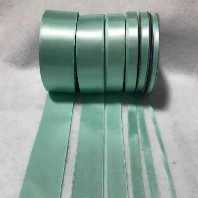 Mint Green Double Sided Satin Ribbon - Made In France (6 Widths To Choose From) • $1.10