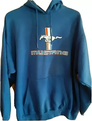 Cadre Athletic Men's (Large ) Ford Mustang Hooded Sweatshirt Pullover Blue • $21.25