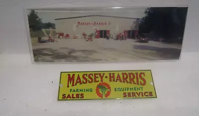 Massey Harris Farming Color Photo And Advertising Emblem Metal Plate Original • $79