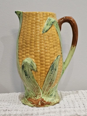 Majolica Glaze Vintage Victorian Antique Sweetcorn Jug • £12