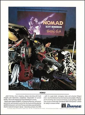 Scott Henderson Nomad 1989 Ibanez 540S Electric Guitar Advertisement Ad Print • $4