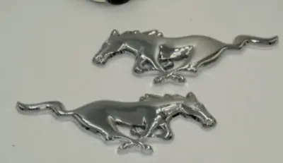 A Pair Of 2 Chrome 3  Running Horse Emblem For Ford Mustang CT-YM2-S • $26.90