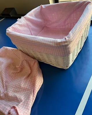 Pottery Barn Kids Basket Liners Pink/ White Check Gingham (basket Not Included} • $9