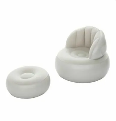 £23.99 • Buy  Inflatable Lounge Chair With Footstool Grey
