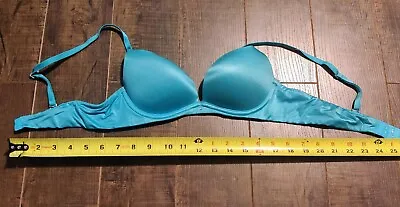 Victoria's Secret BIOFIT Demi Uplift Bra Sz 34A Underwire Turquoise Blue • $17.99