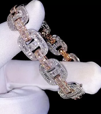 VVS Diamond Studded 925 Solid Silver Fully Iced Out Bracelet For Men And Women • $1980