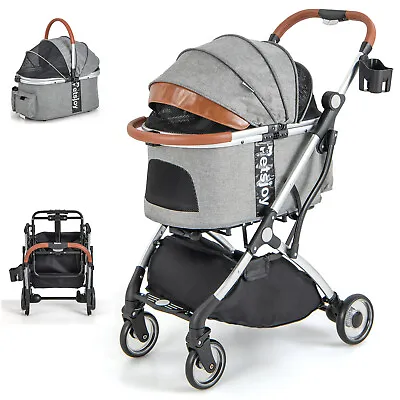 3-in-1 Pet Stroller Foldable Dog Cat Travel Carrier With Cover & Storage Basket • $105.99