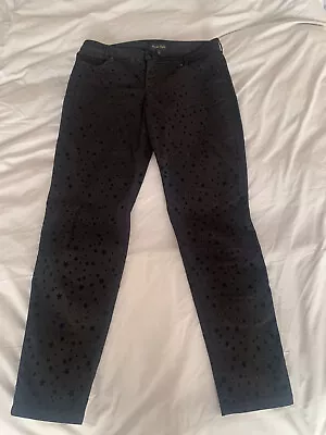 Phase Eight Black Trousers With Velvet Stars. Size 14 • £15